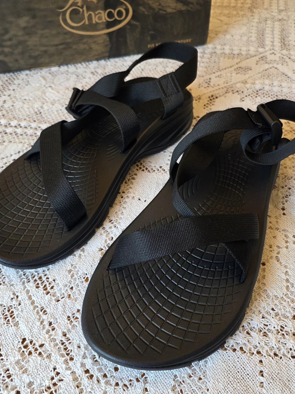 CHACO Men's Black Strapped Sport Sandals Adjustable Ankle Strap ZVOLV2, Sz 13